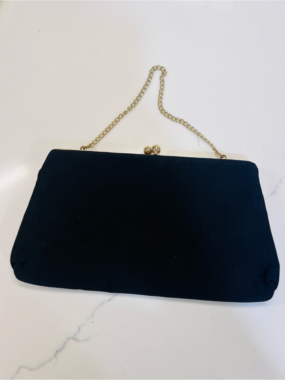 Vintage Women’s Black Clutch Tuck In Or Out Chain Strap For Evening Formal